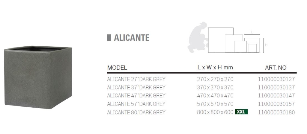 Thông số chậu Composite Franoma Alicante