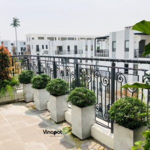 Chậu gỗ nhựa trơn tô điểm cho không gian