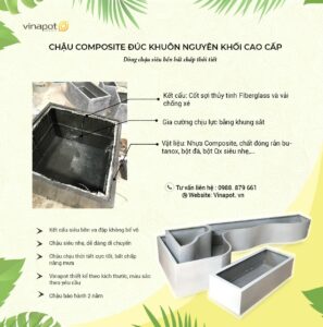 Chậu composite đúc khuôn nguyên khối