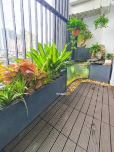  Bể Cá Composite Kính Cong tại ban công chung cư Vinhomes 3