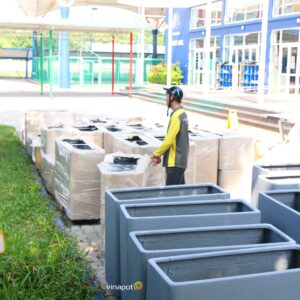 Chậu bề mặt đá bo cong trường BIS 1