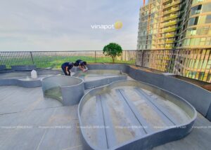 Lắp đặt chậu to size XXL tại tầng 29 1