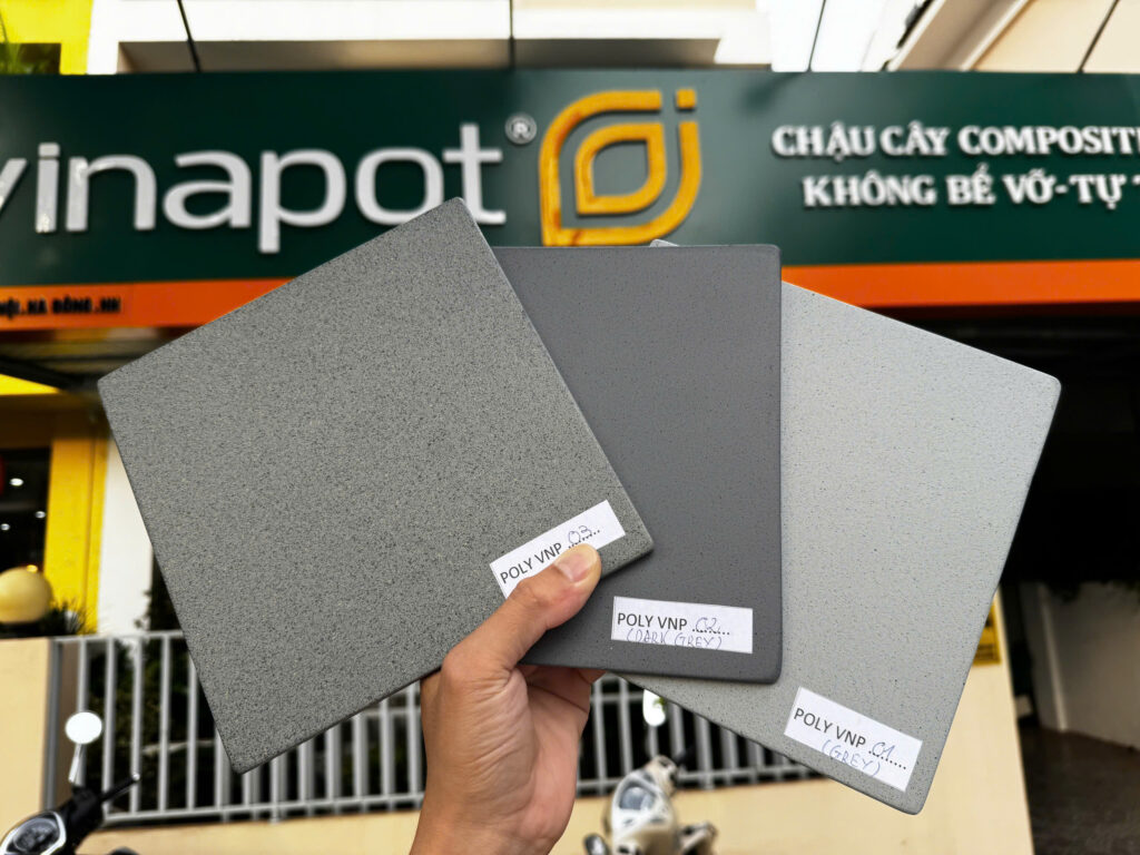 bề mặt chậu cây composite