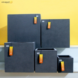 Chậu Composite Vuông Bề Mặt Nhám Đá F5