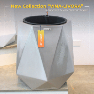 Chậu Composite Diamond 52 (Màu Dove Grey) + Tự Tưới ROS