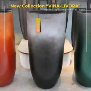 Chậu Composite Emeral (Màu Hiệu ứng Matt Grey) + Tự Tưới ROS