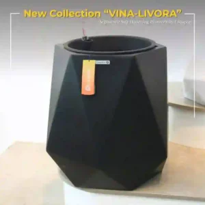 Chậu Composite Diamond 52 (Màu Đen mờ) + Tự Tưới ROS