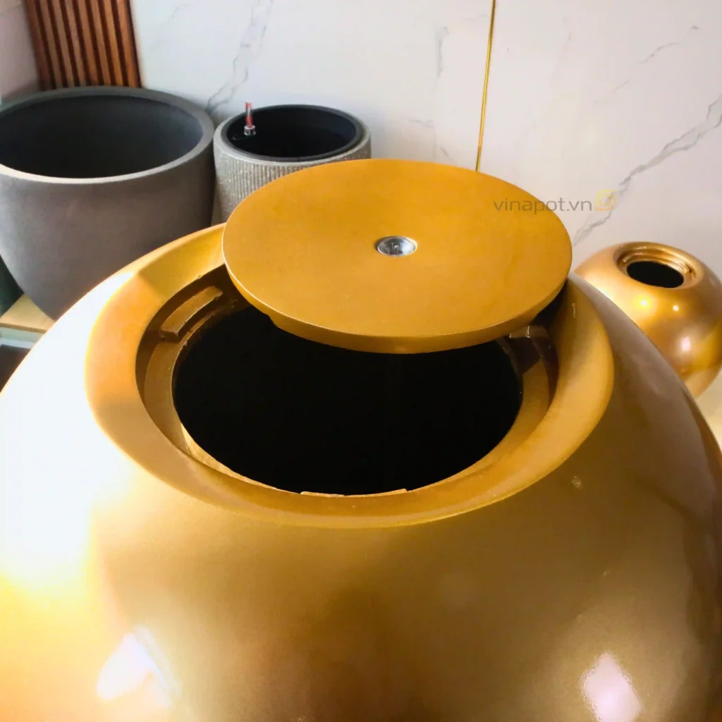 BST Glow The Wealth chậu cây và đài phun nước composite cao cấp phong cách hiện đại